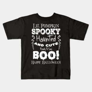 Spooky Lil' Pumpkin in Dark Font Kids T-Shirt